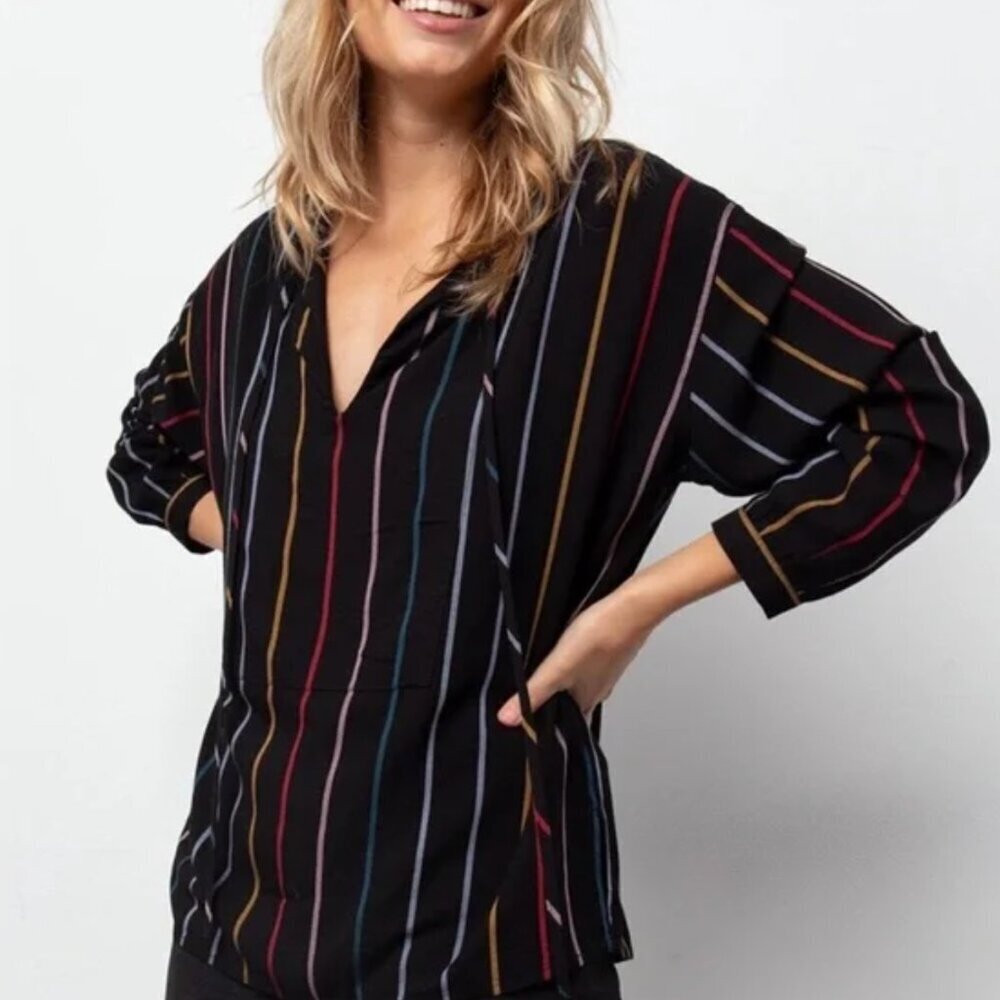 Rails Nina Jordan Stripe Blouse Small Multicolor Top Small